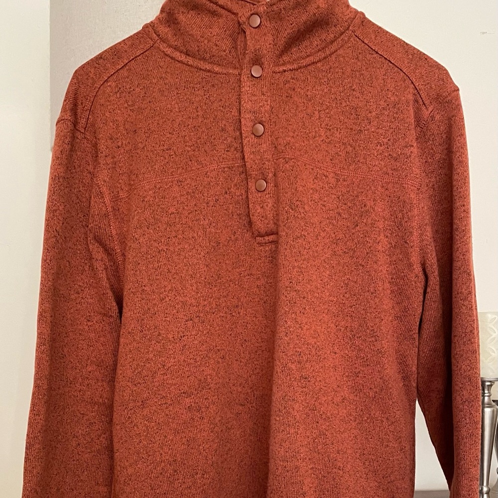 Mens BASS 1/4 snap fleece pullover